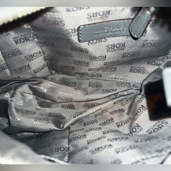 MK Michael Kors Fulton Leather Messenger Crossbody Bag in Grey - Picture 8 of 8